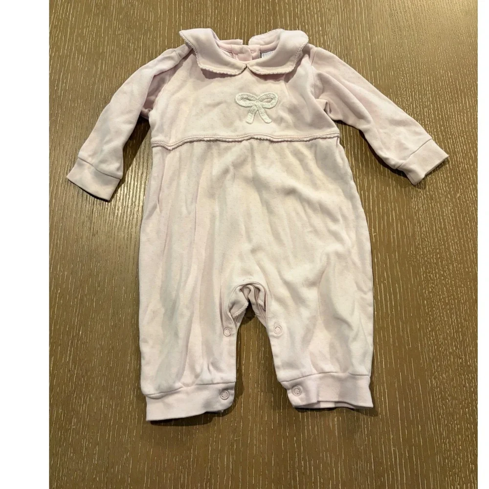 Baby Girls Pink Romper Outfit Lot Ralph Lauren Little English Miniwear 12M 4PC